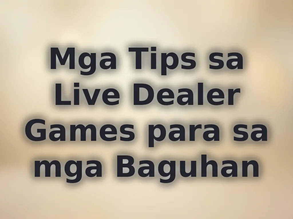 Mga Tips sa Live Dealer Games para sa mga Baguhan